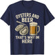 Oyster Lovers Oysters and Beer Funny Seafood Drinking T-Shirt - T-Shirt | Navy