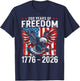 250 Years of American Freedom Eagle 1776 2026 T-Shirt - T-Shirt | Navy