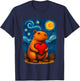 Capybara Starry Night Sasquatch Valentines Day T-Shirt - T-Shirt | Navy