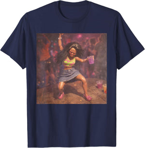 Funny Black Doll Party Meme T-Shirt - T-Shirt | Navy