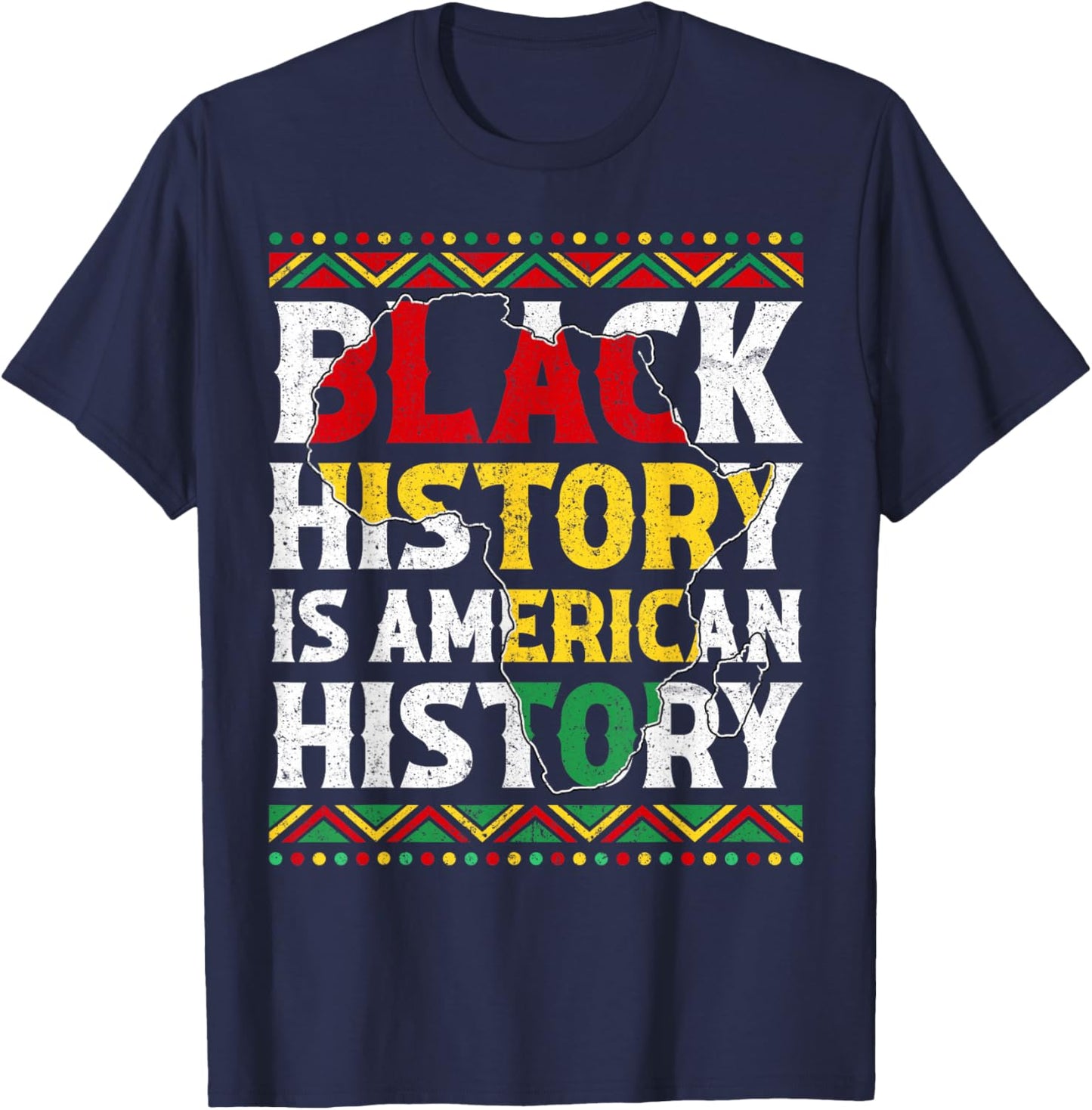 Black History is American History Patriotic African America T-Shirt - T-Shirt | Navy