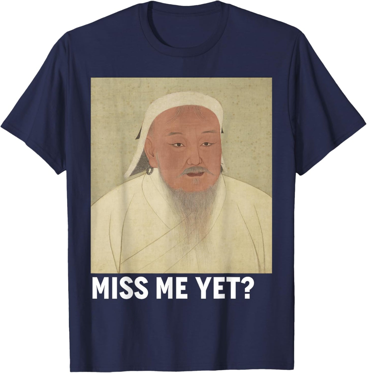Genghis Khan Portrait T-Shirt - T-Shirt | Navy