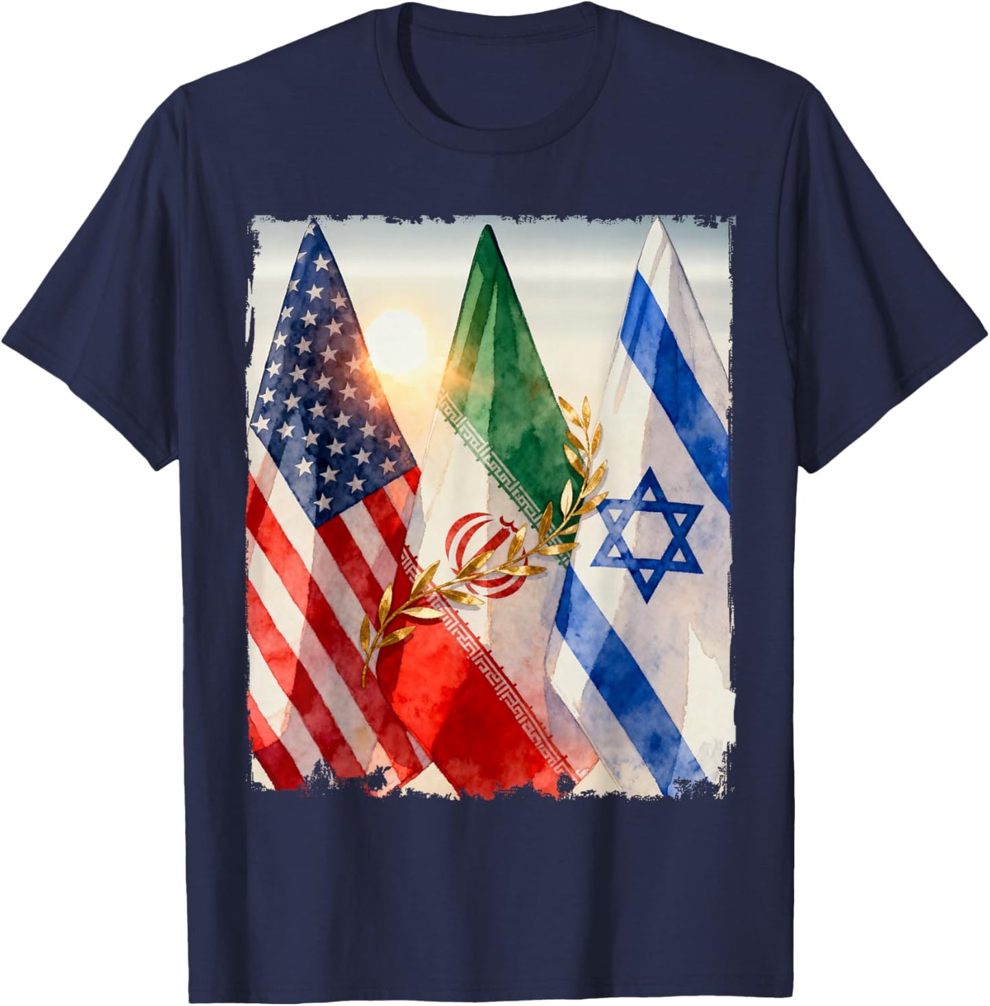 Epic Fury, Roaring Lion, Freedom – America Israel Iran Peace T-Shirt - T-Shirt | Navy