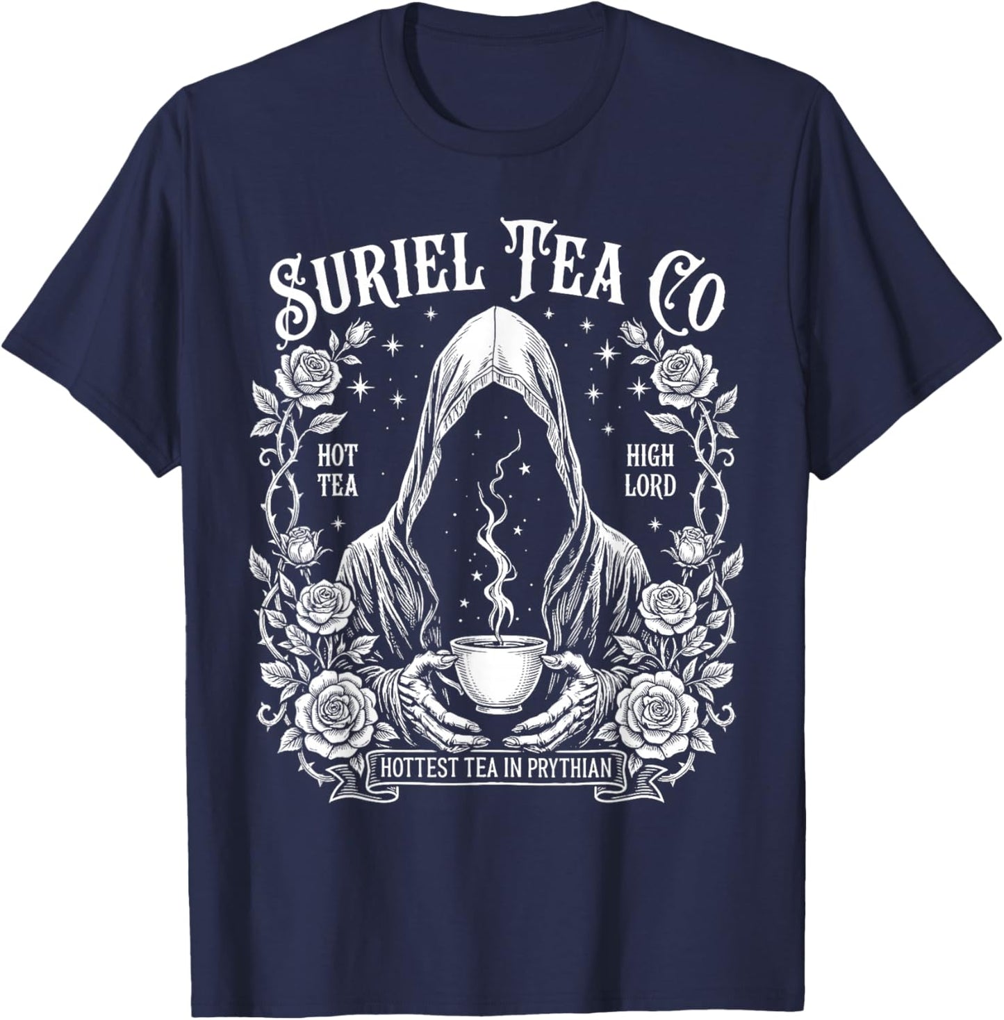 Suriel Tea Co The Hottest Tea in Prythian Vintage T-Shirt - T-Shirt | Navy