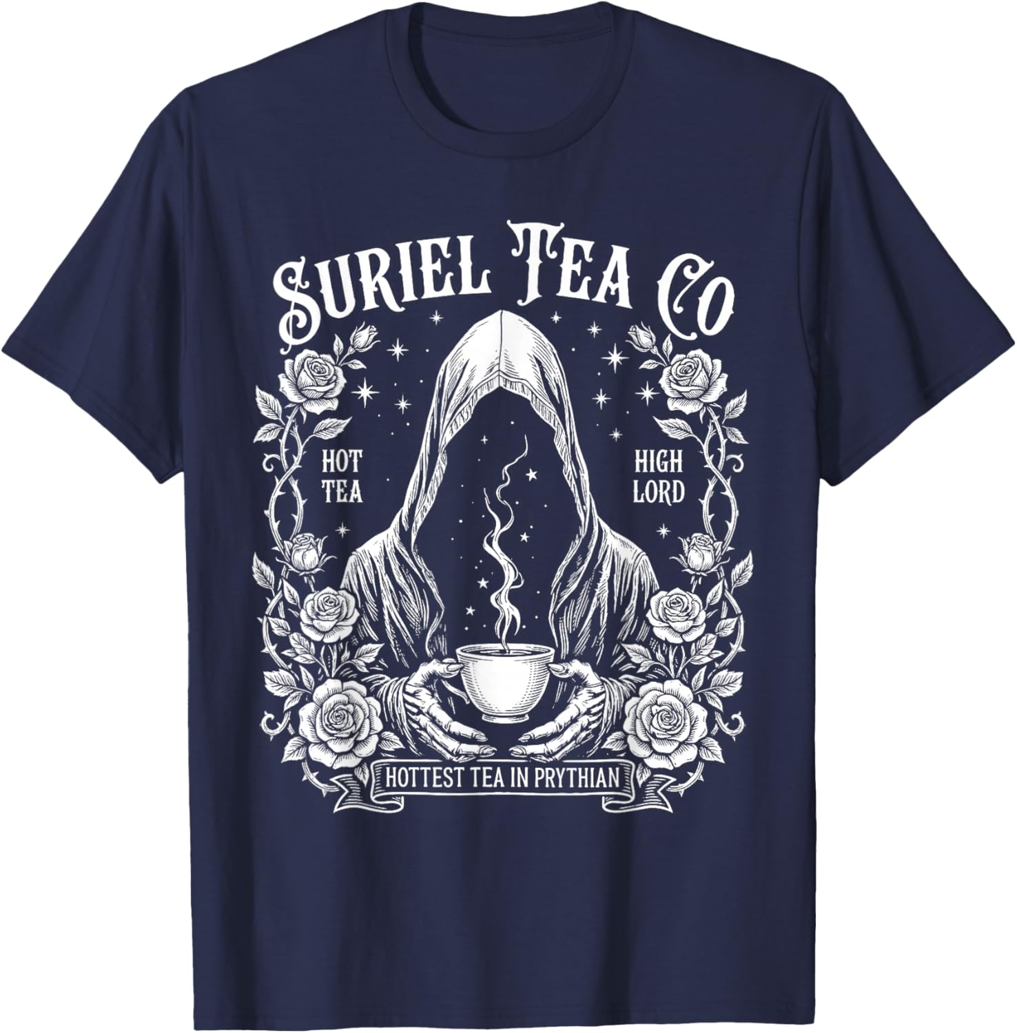 Suriel Tea Co The Hottest Tea in Prythian Vintage T-Shirt - T-Shirt | Navy