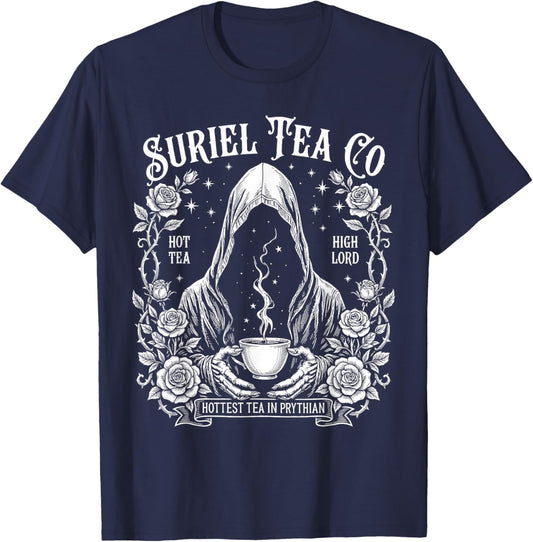 Suriel Tea Co The Hottest Tea in Prythian Vintage T-Shirt - T-Shirt | Navy