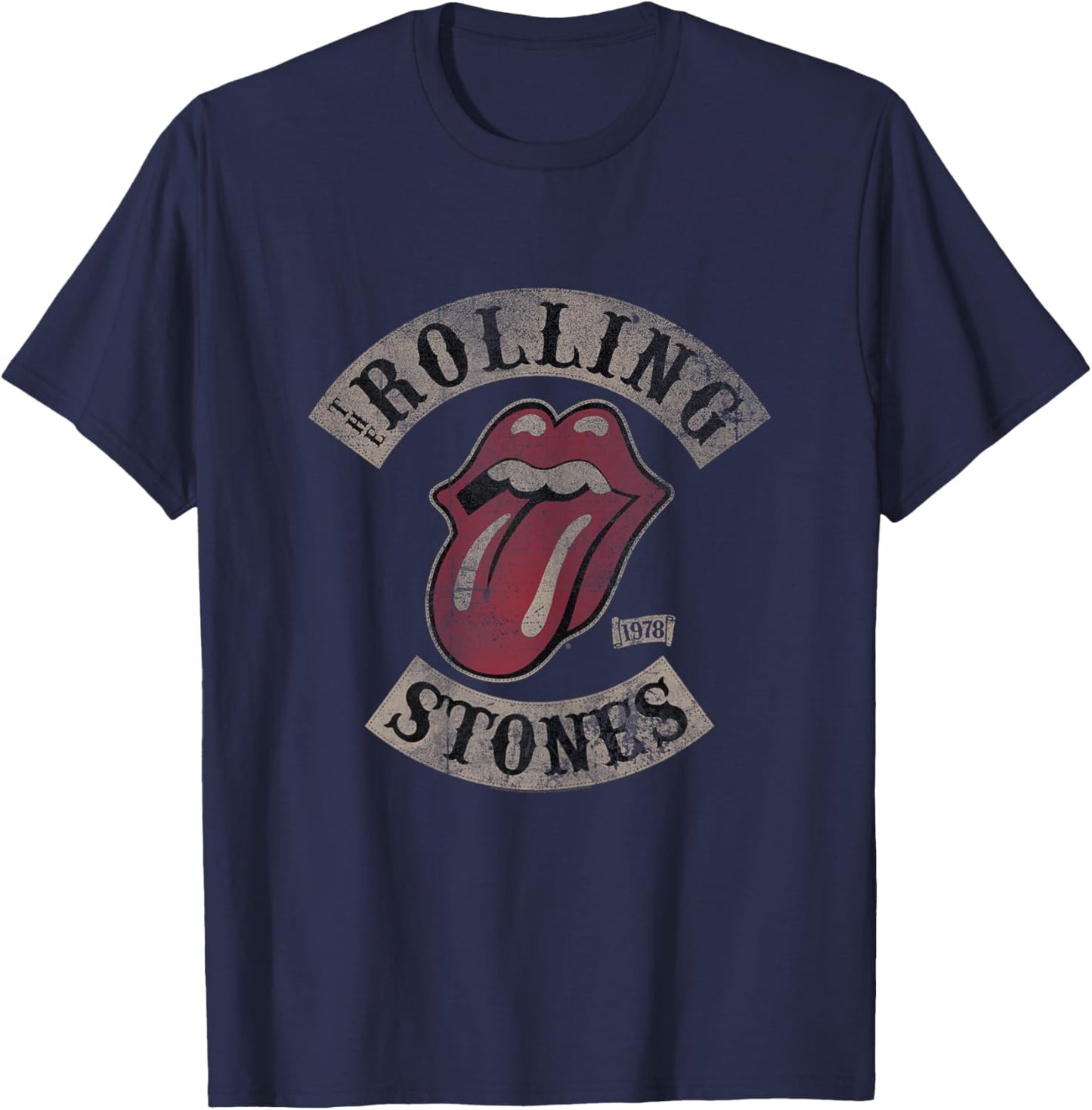 Official The Rolling Stones Tour 78 Rock Music Women Retro T-Shirt - T-Shirt | Navy