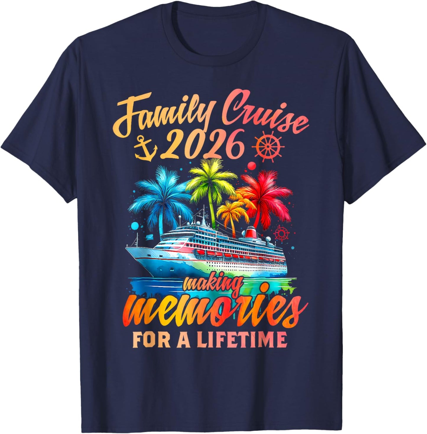 Family Cruise 2026 Family Matching Cruise Vacation Party T-Shirt - T-Shirt | Navy