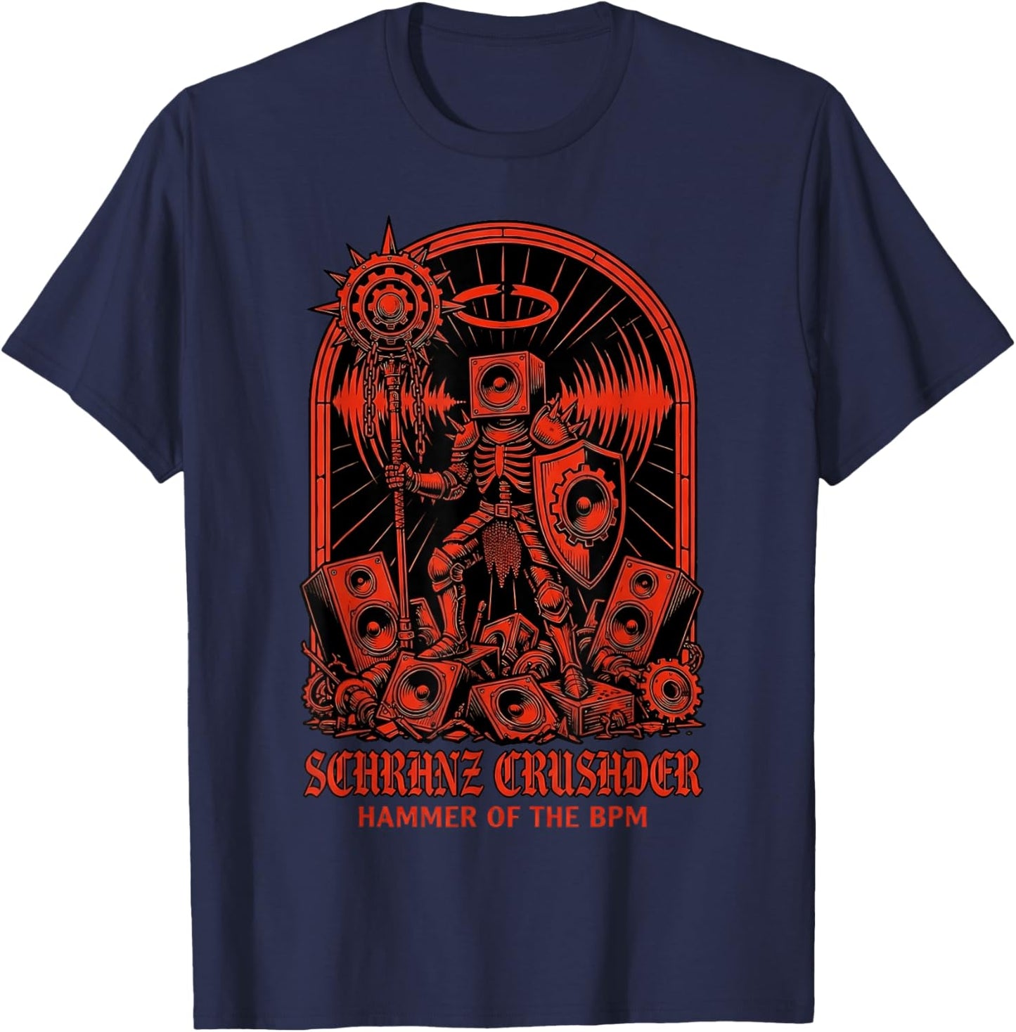 Hard Techno Schranz Crusader BPM T-Shirt - T-Shirt | Navy