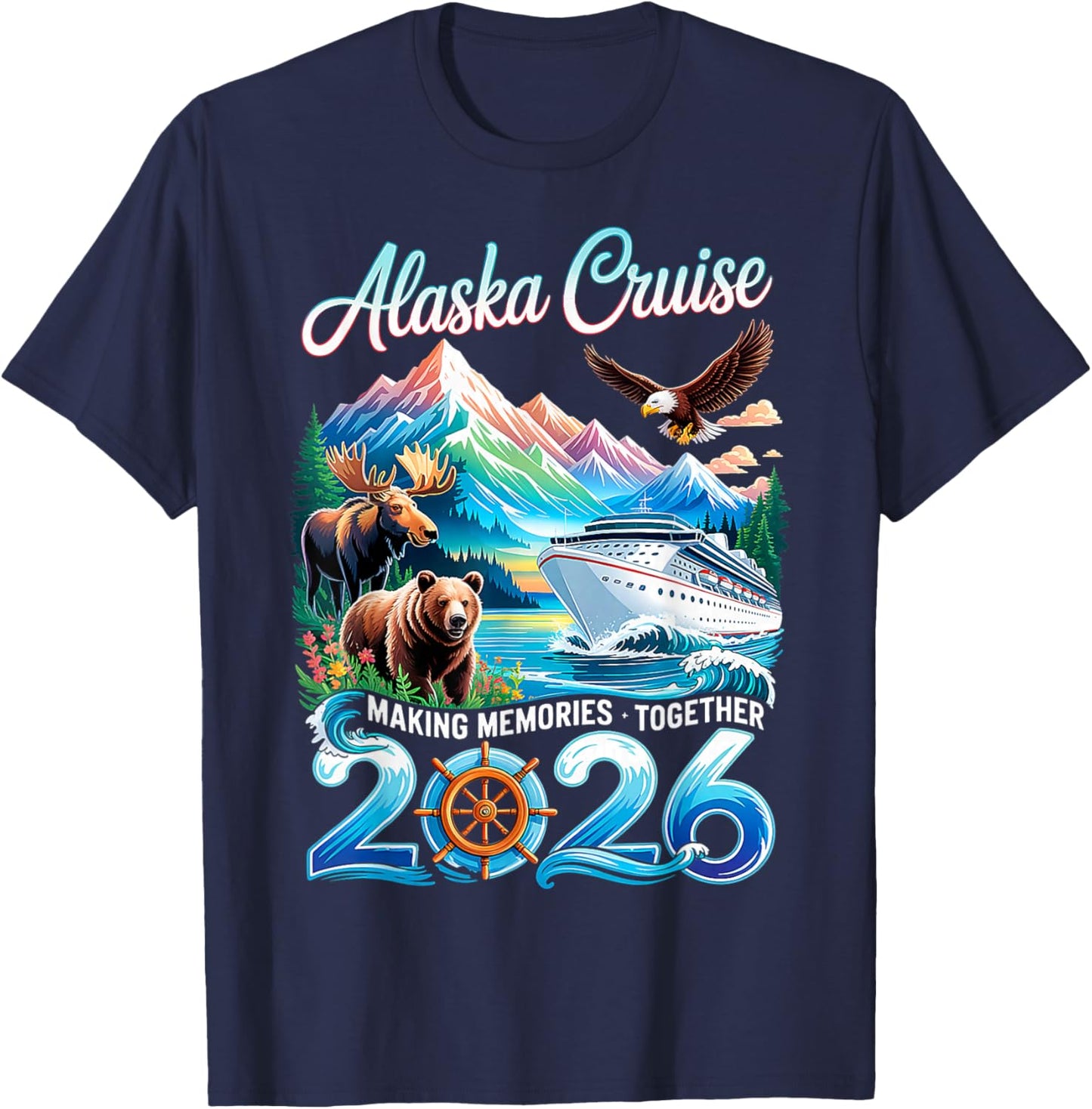 Matching Family Friends and Group Alaskan Alaska Cruise 2026 T-Shirt - T-Shirt | Navy
