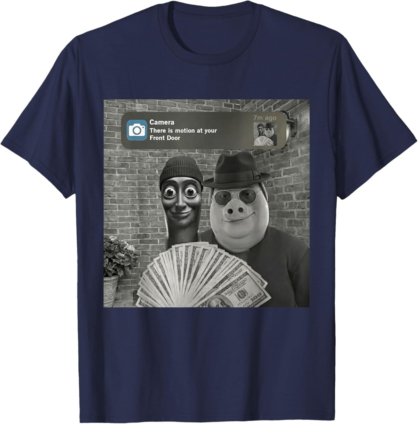 Tung Tung Tung Sahur John Pork Funny Meme Italian Brainrot T-Shirt - T-Shirt | Navy