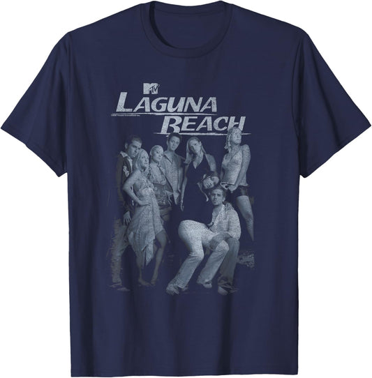 Laguna Beach Vintage Distressed Cast Photo Reality TV T-Shirt - T-Shirt | Navy