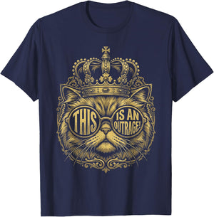 This is an Outrage Funny Princess Cat Donut Gold T-Shirt - T-Shirt | Navy