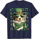 Australian Shepherd in Sunglasses Shamrocks St Patricks Day T-Shirt - T-Shirt | Navy