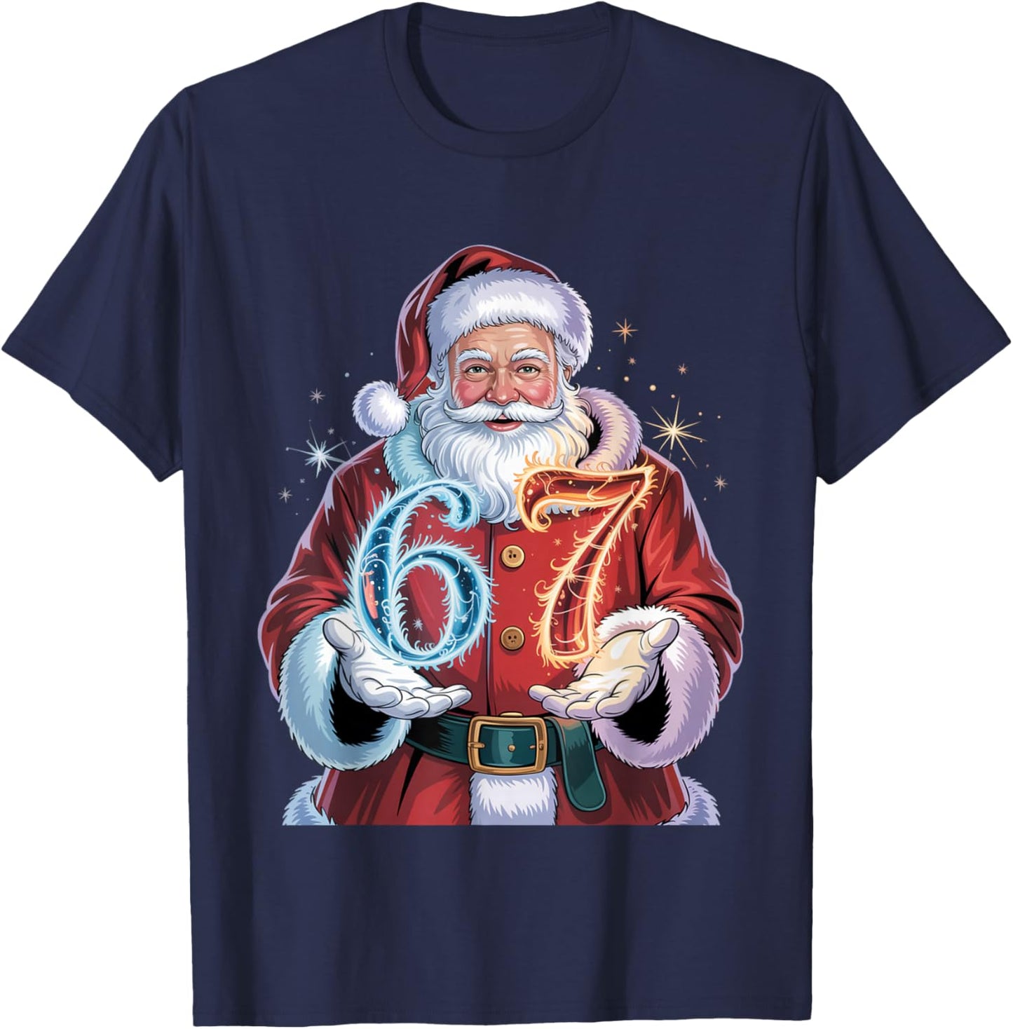 Christmas 67 Funny Xmas Six Seven Ugly Sweater 6-7 T-Shirt - T-Shirt | Navy