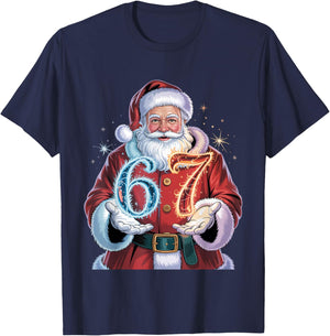 Christmas 67 Funny Xmas Six Seven Ugly Sweater 6-7 T-Shirt - T-Shirt | Navy