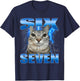 Six Seven Cat Bootleg T-Shirt - T-Shirt | Navy