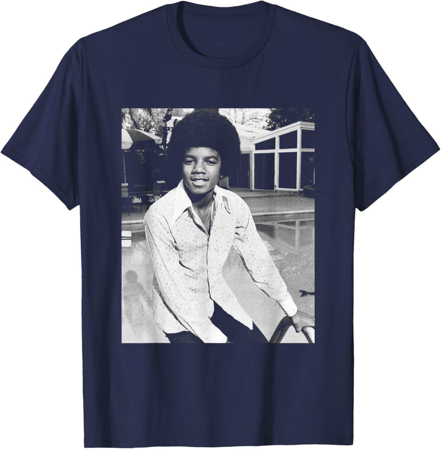 Michael Jackson at LA Home The Jackson 5 1975 T-Shirt - T-Shirt | Navy