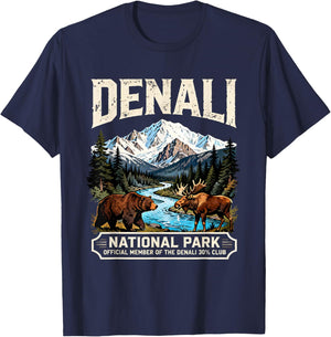 Denali National Park Bear Moose Wildlife Quote T-Shirt - T-Shirt | Navy