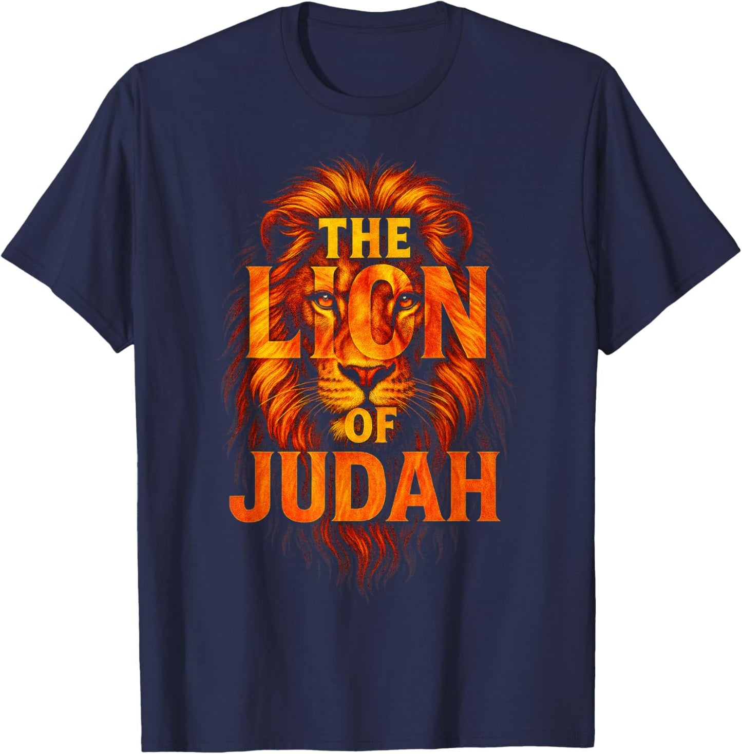 The Lion of Judah - Christian Faith Symbol T-Shirt - T-Shirt | Navy