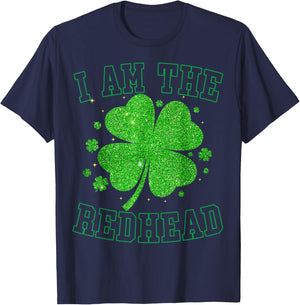 I Am The Redhead Clovers St Patricks Day Girl Kids T-Shirt - T-Shirt | Navy