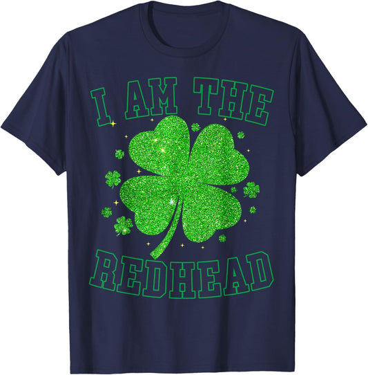 I Am The Redhead Clovers St Patricks Day Girl Kids T-Shirt - T-Shirt | Navy
