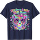 100th Day of School Leopard Bubble Gum Glasses Students Kids T-Shirt - T-Shirt | Navy