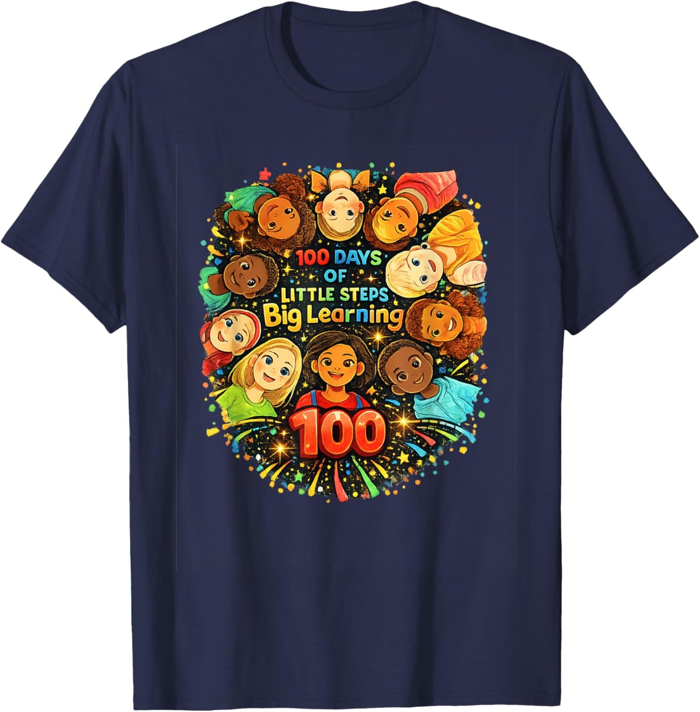 Awesome 100 Days of School | 100th Day of School Kids T-Shirt - T-Shirt | Navy