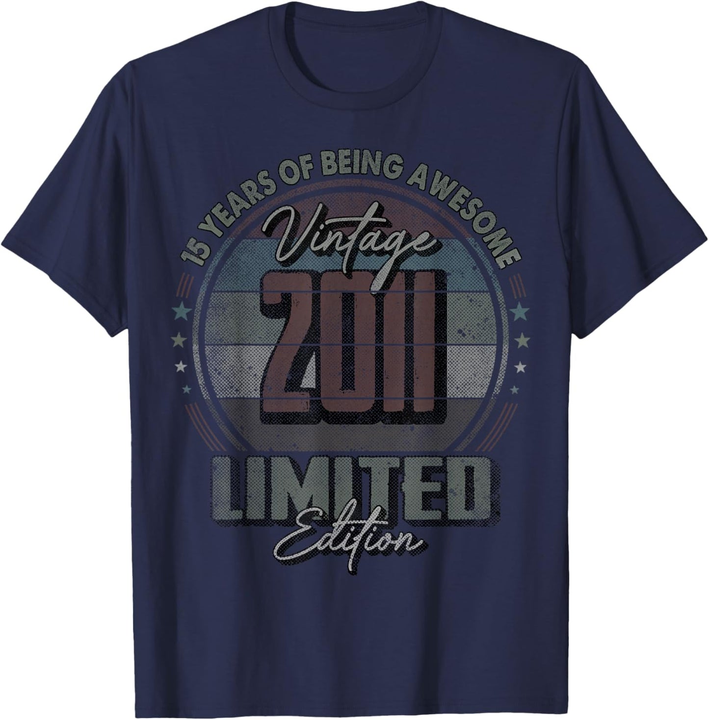 Vintage 2011 Limited Edition Shirt 15 Year Old 15th Birthday T-Shirt - T-Shirt | Navy