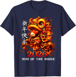 Chinese New Year Shirt Fire Horse Lunar Year of The Horse T-Shirt - T-Shirt | Navy