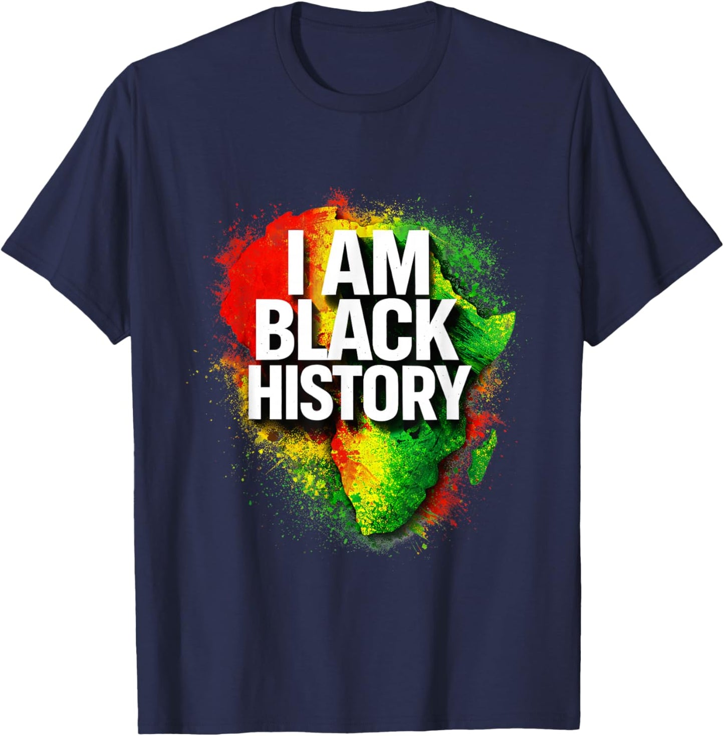 I Am Black History Pride Celebration T-Shirt - T-Shirt | Navy