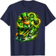 St Patricks Day Leprechaun Playing Hockey Sport Men Boys T-Shirt - T-Shirt | Navy