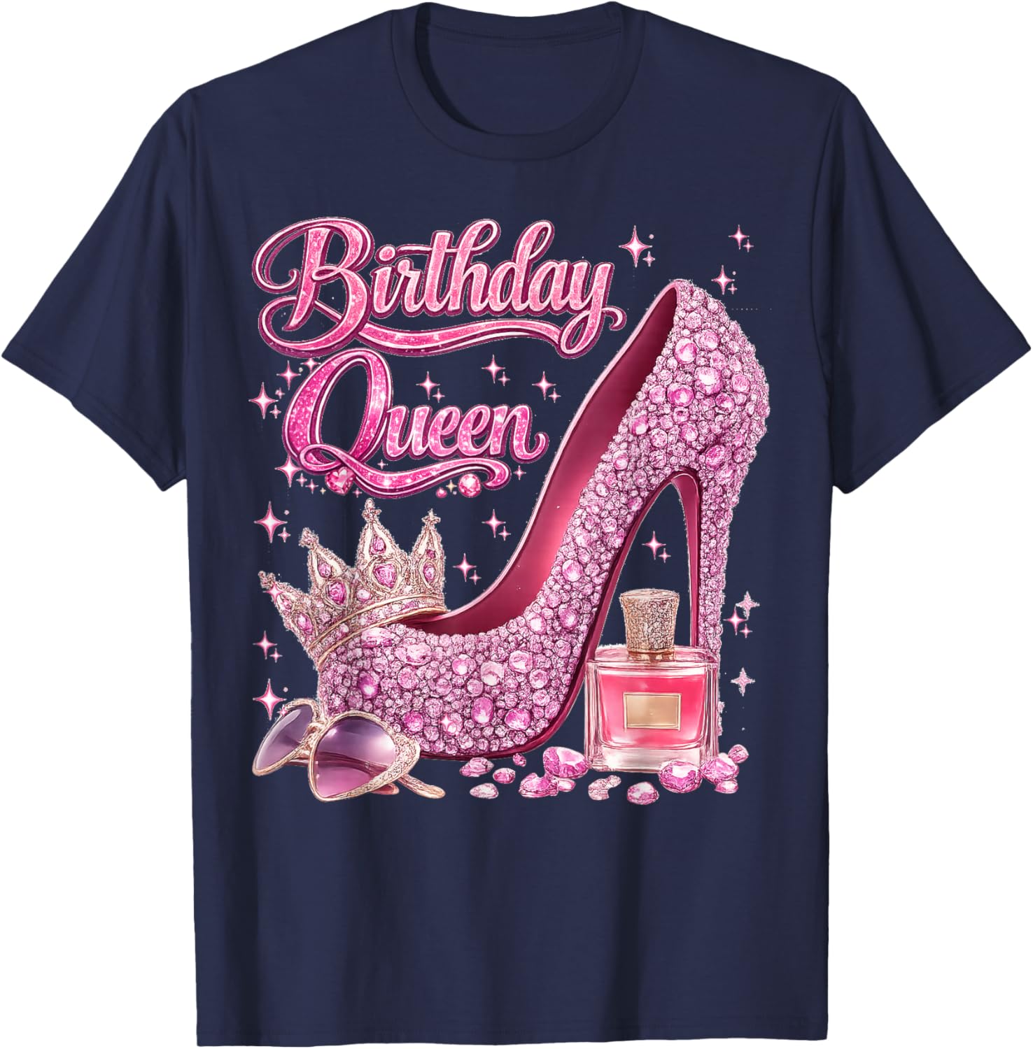 Birthday Queen Happy Birthday Party Girls Women T-Shirt - T-Shirt | Navy