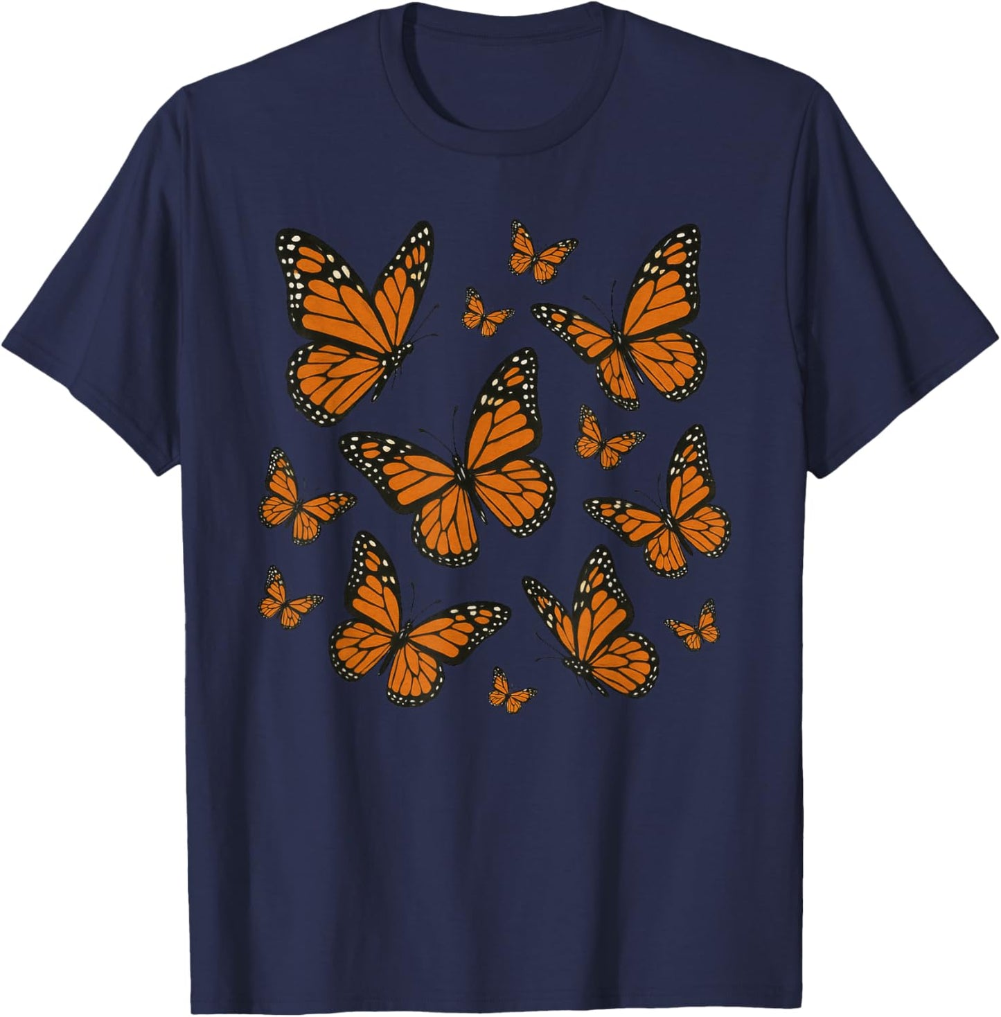 Monarch Butterflies Beautiful Butterfly T-Shirt - T-Shirt | Navy