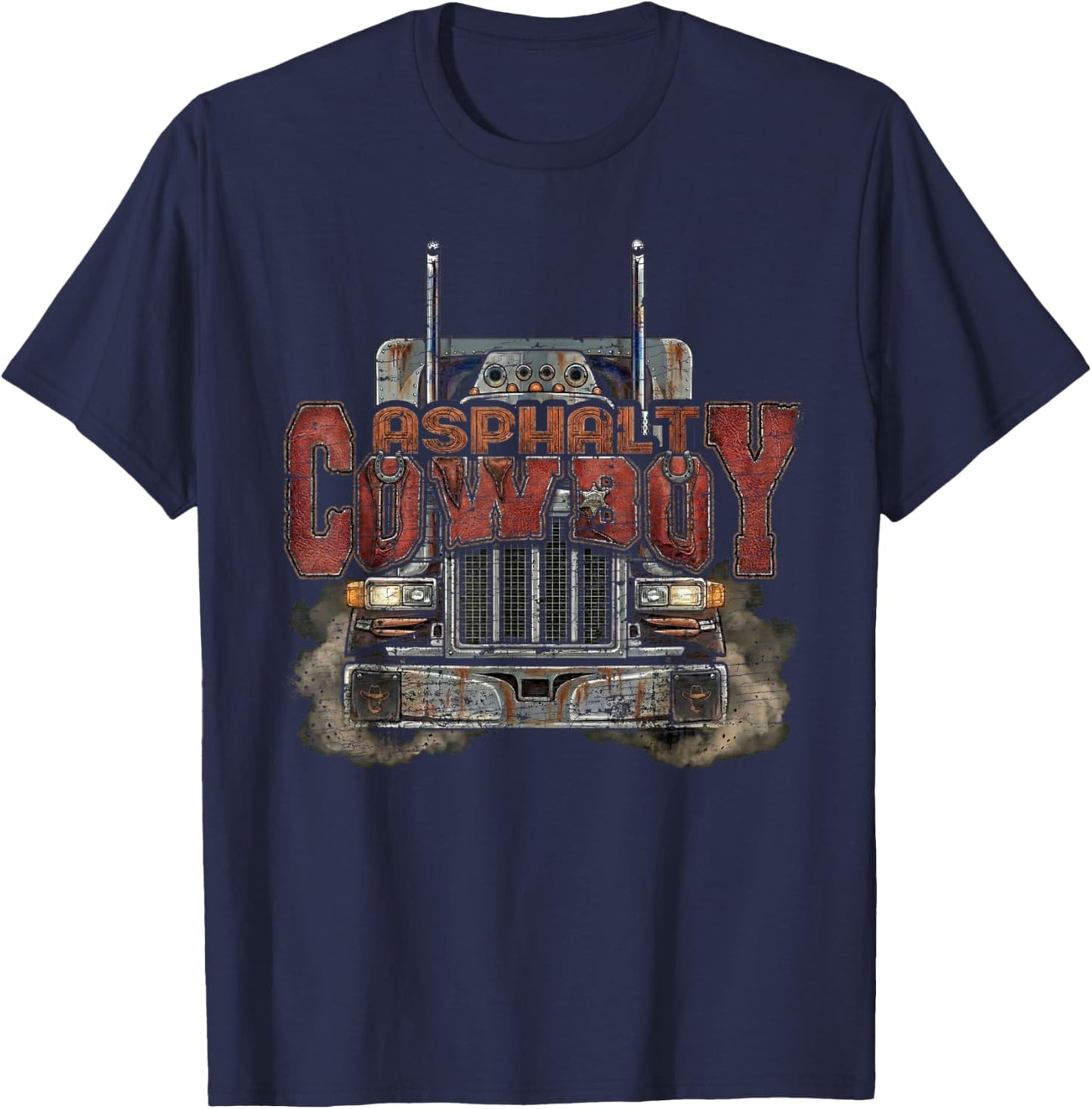 Semi Truck Driver Trucking T-Shirt - T-Shirt | Navy