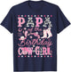 Papa of The Birthday Cow-Girl Pink Rodeo Western Disco T-Shirt - T-Shirt | Navy