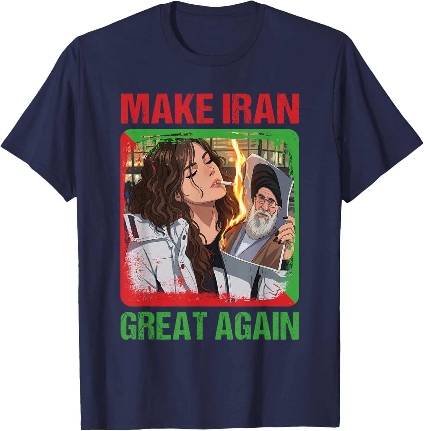 Cigarette of Rebellion Smoke of Resistance Iran Revolution T-Shirt - T-Shirt | Navy