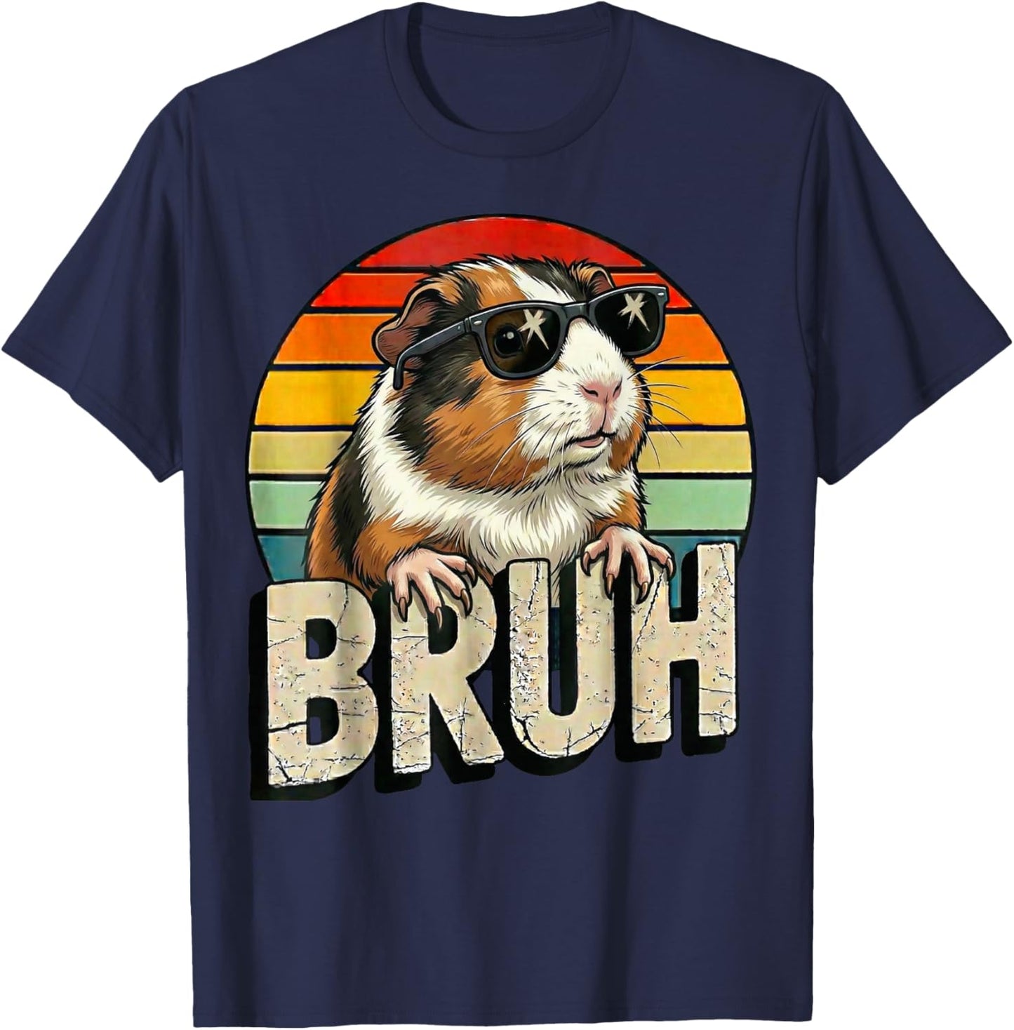 Bruh Bro Kids Boys Cute Wheek Funny Guinea Pig Lover T-Shirt - T-Shirt | Navy