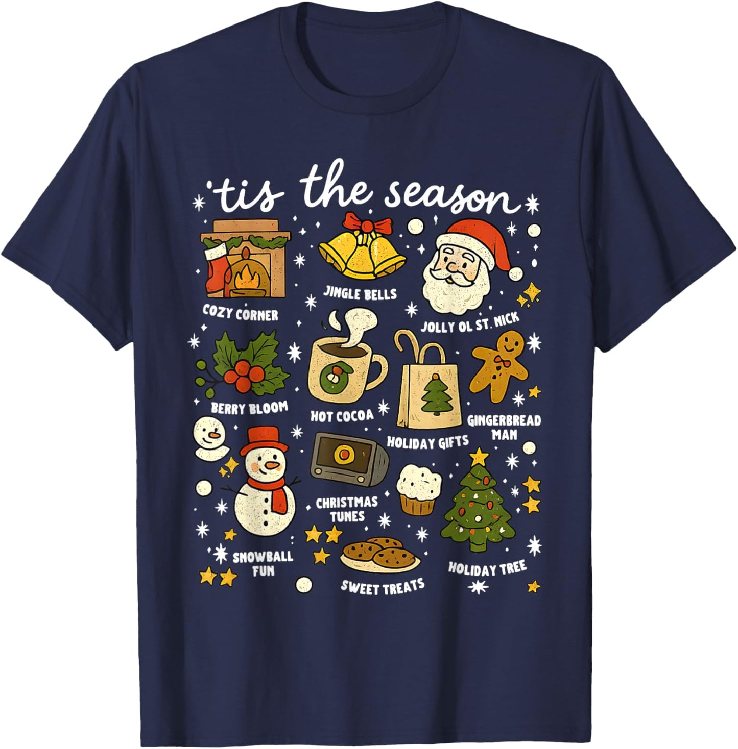 Christmas Tis The Season Vintage Funny Xmas Holiday Women T-Shirt - T-Shirt | Navy