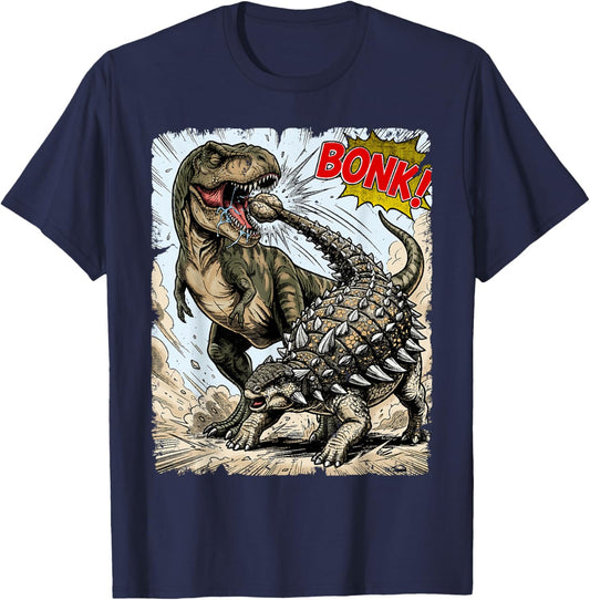 Bonk Dinosaur Funny Prehistoric Ankylosaurus Dino Meme T-Shirt - T-Shirt | Navy