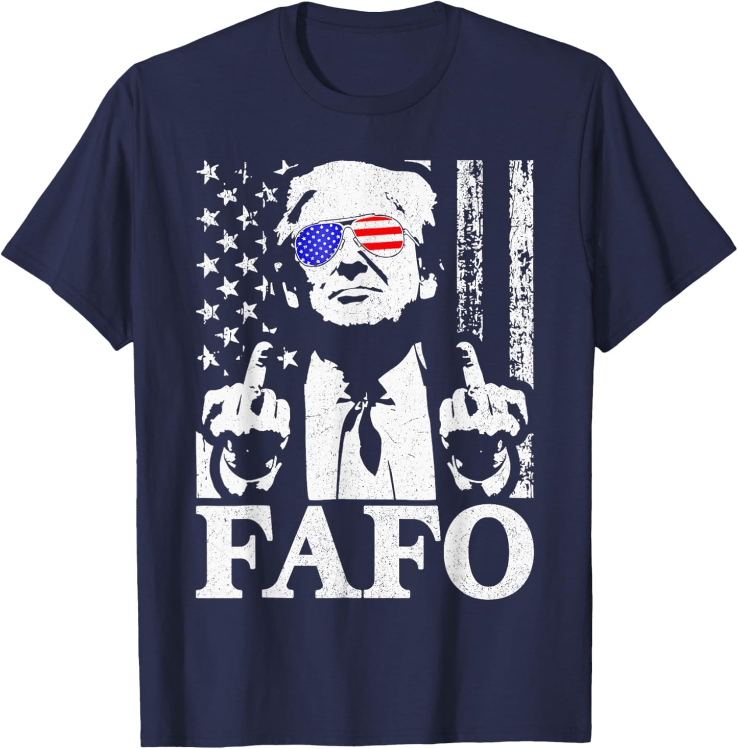 Funny Fafo Trump Fafo American USA T-Shirt - T-Shirt | Navy