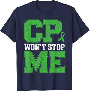 CP Won't Stop Me Warrior Cerebral Palsy Awareness Fighter T-Shirt - T-Shirt | Navy