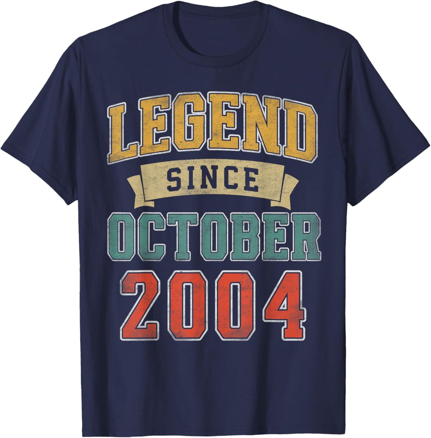 Legend October 2004 21st Birthday Men Women 21 Year Old T-Shirt - T-Shirt | Navy