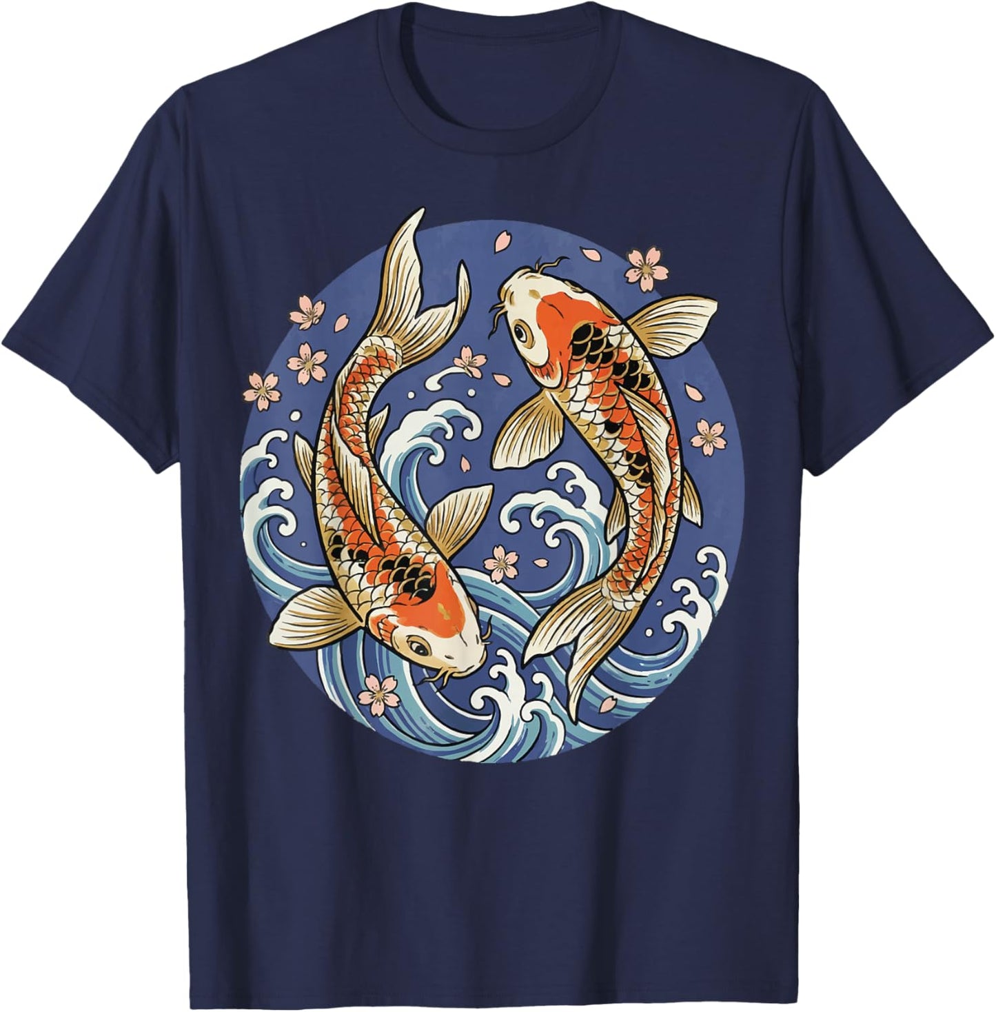 Koi Fish Yin Yang Japan T-Shirt - T-Shirt | Navy