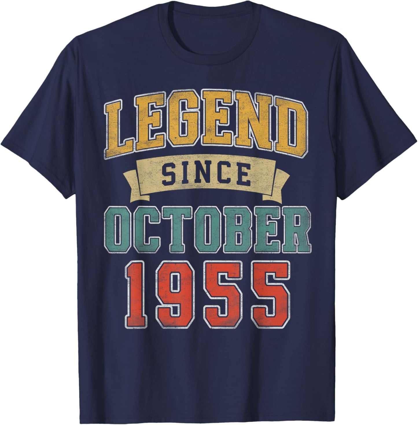 Legend October 1955 70th Birthday Men Women 70 Year Old T-Shirt - T-Shirt | Navy