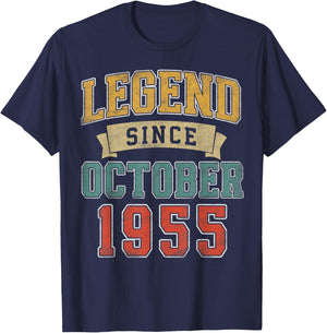Legend October 1955 70th Birthday Men Women 70 Year Old T-Shirt - T-Shirt | Navy