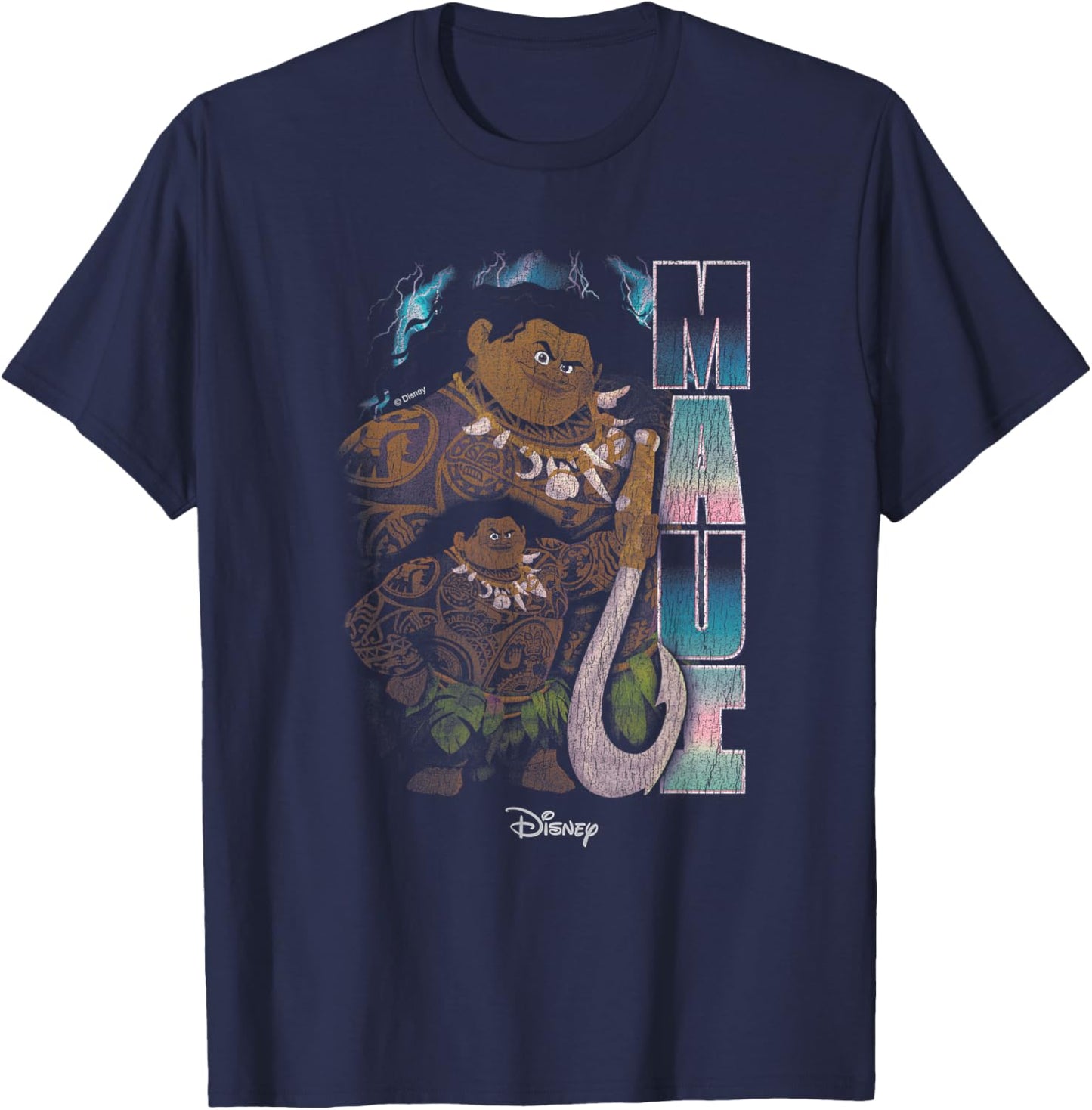 Disney Moana Maui Distressed T-Shirt - T-Shirt | Navy