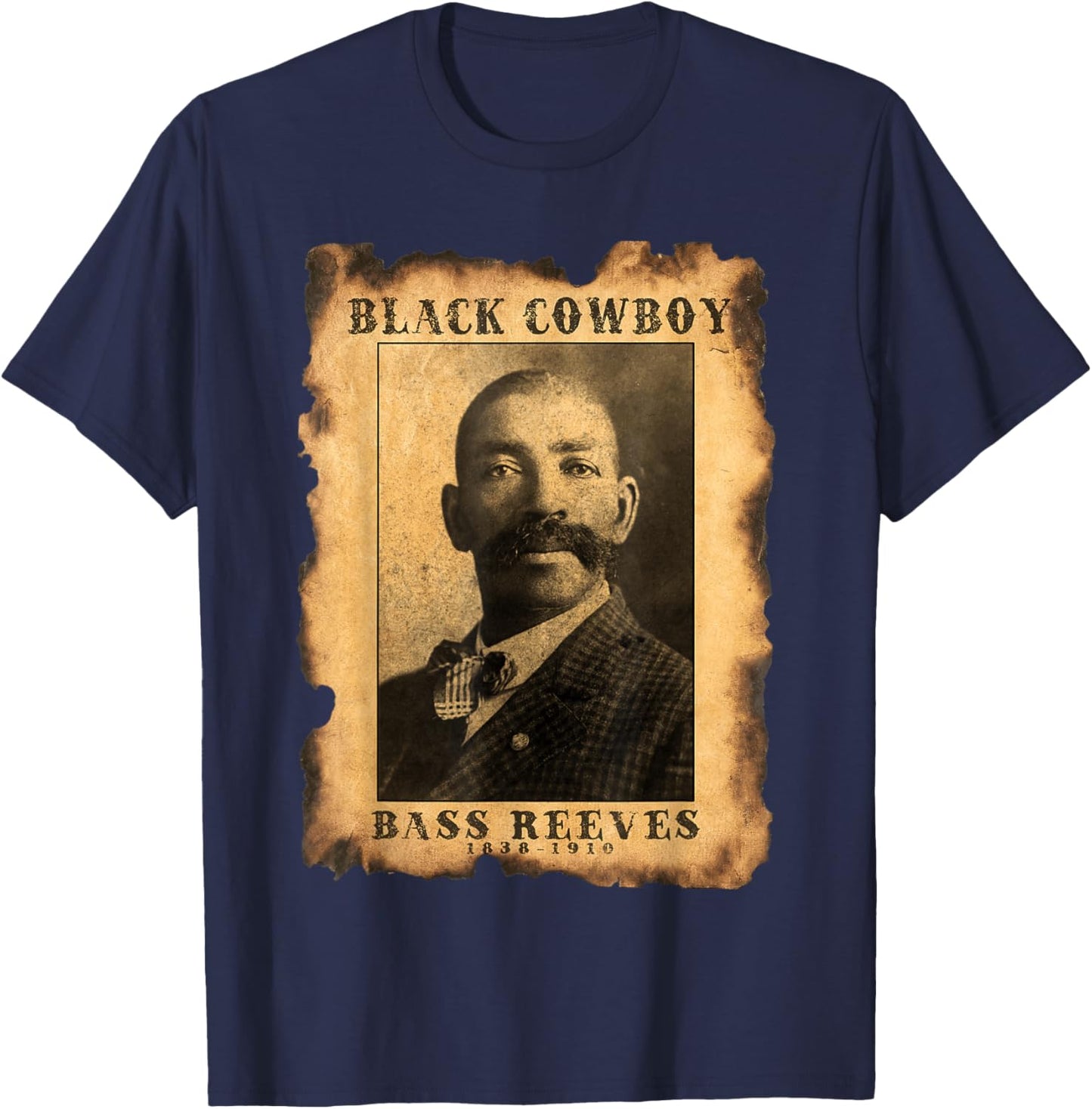 Bass Reeves Black Cowboy U.S. Marshal Wild West Legend T-Shirt - T-Shirt | Navy