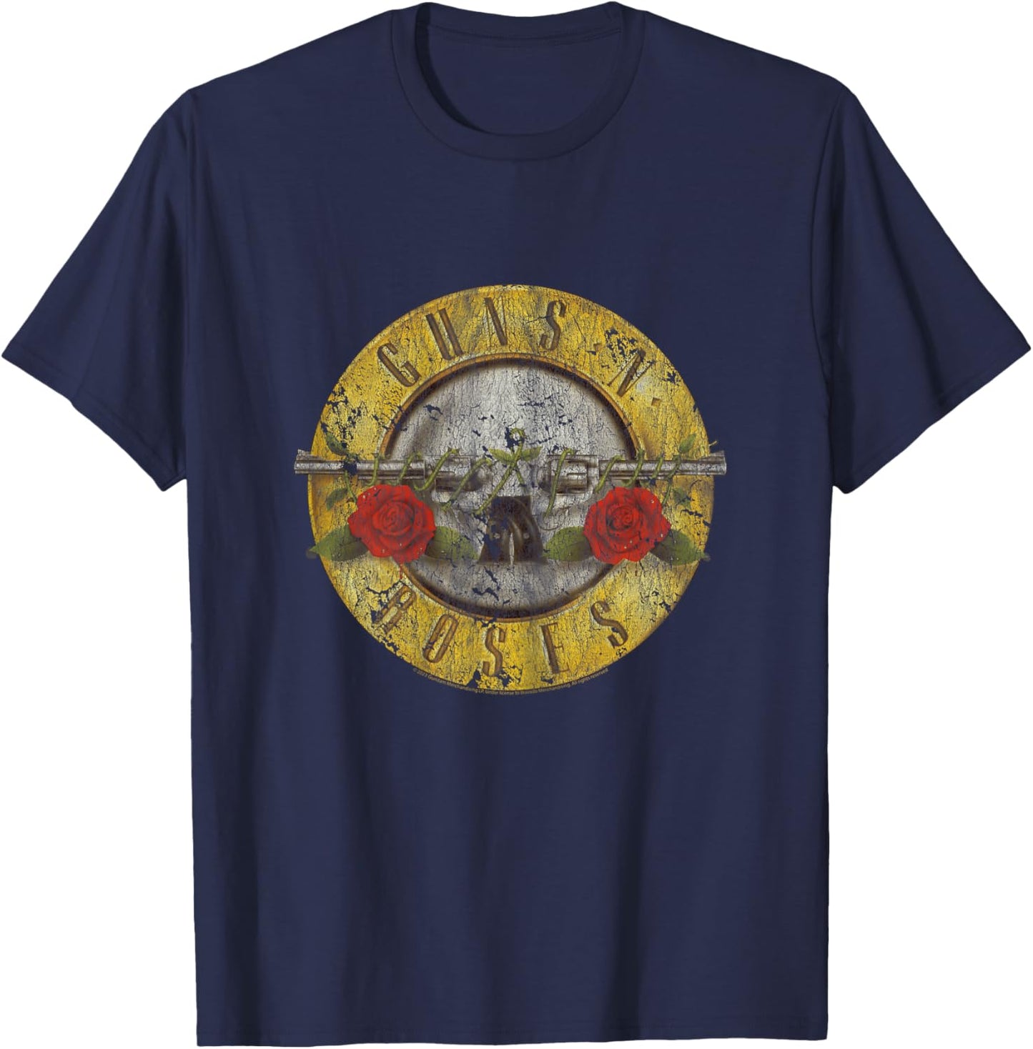 Official Guns N Roses Classic Logo Women Classic Rock Band T-Shirt - T-Shirt | Navy