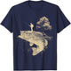 Largemouth Bass Fishing Adventure Angler Silhouette Nature T-Shirt - T-Shirt | Navy